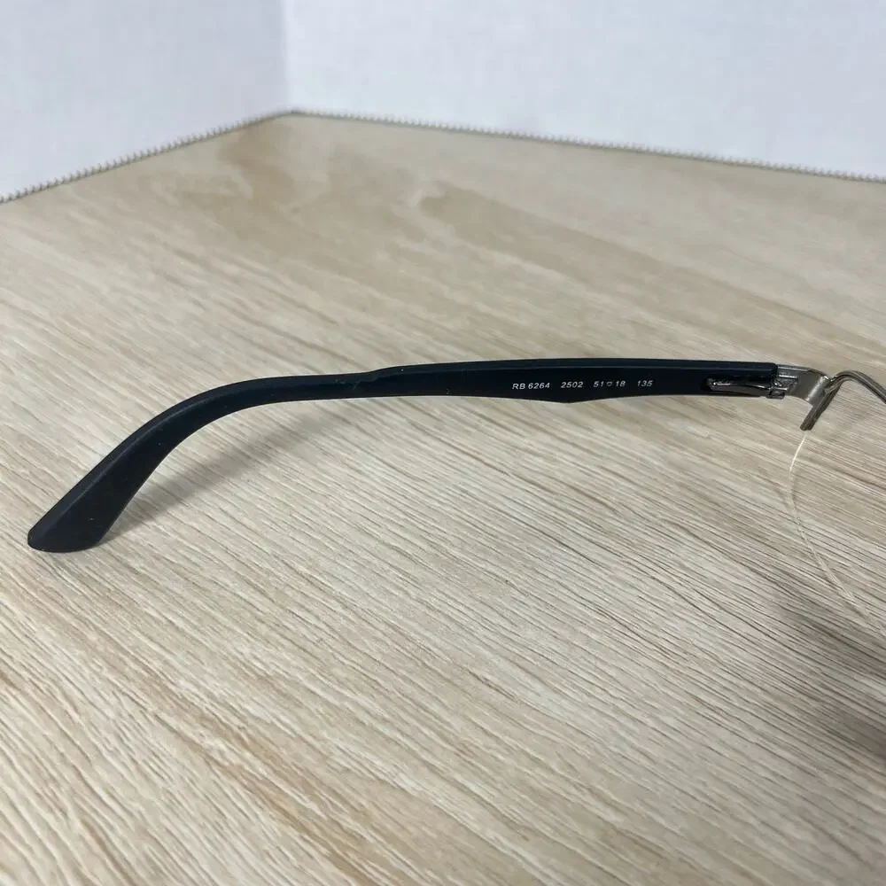 Ray-Ban RB6264 2502 Eyeglasses Half Rim FRAMES ONLY 51-18-135 Black Silver